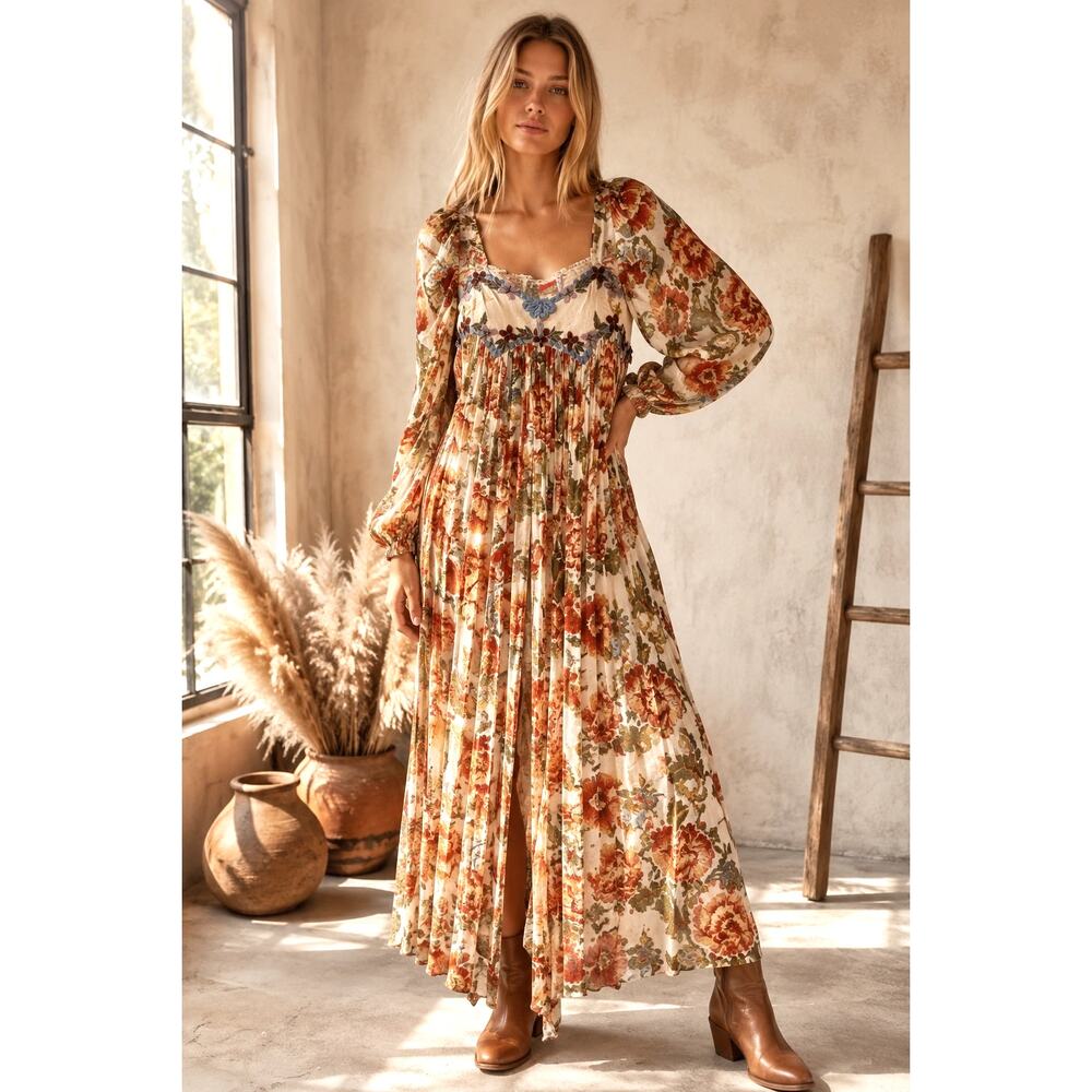 ✨ NWT Free People Floral Embroidered Maxi Dress ✨ - Picture 1 of 16